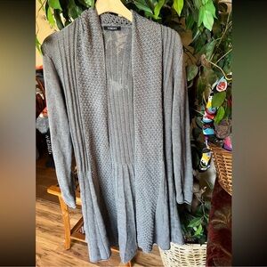 Elementz Women's Charcoal Open-Front Cardigan